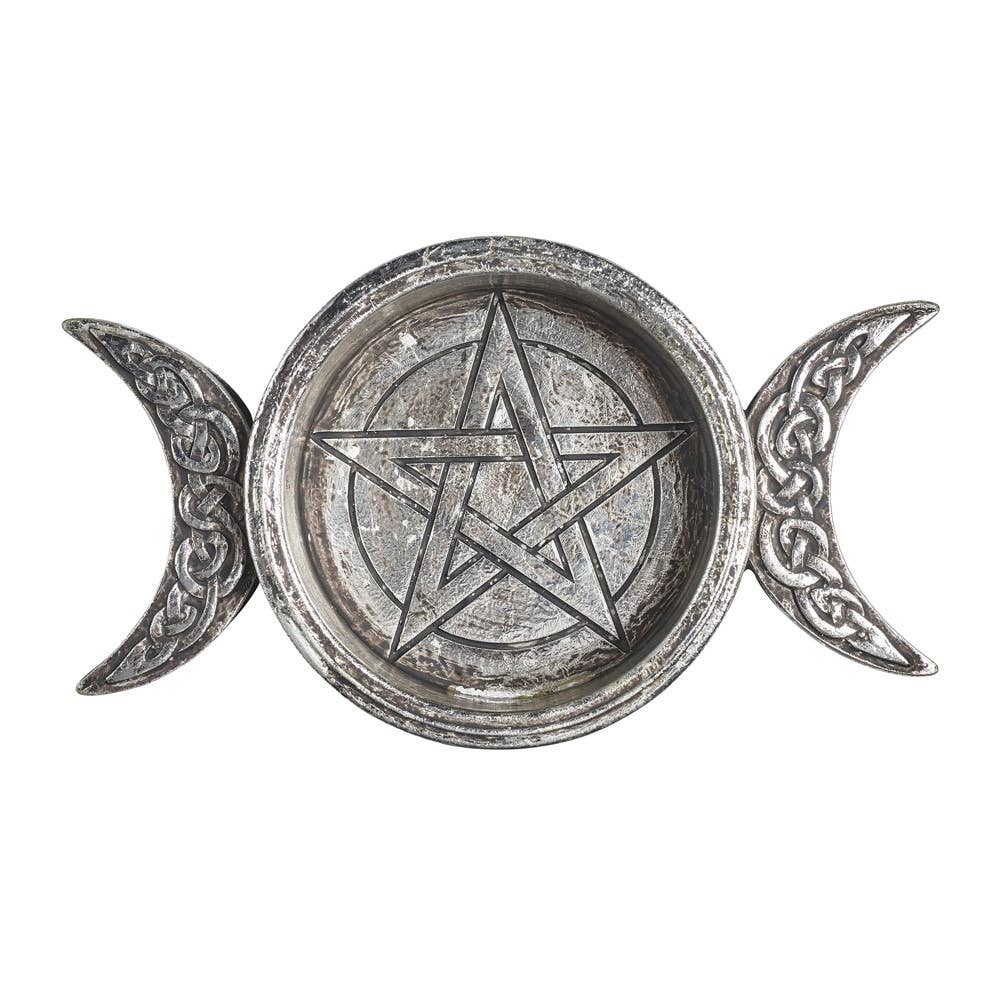 Alchemy England - Triple Moon Trinket Dish / Candle Holder (Casket / Box)