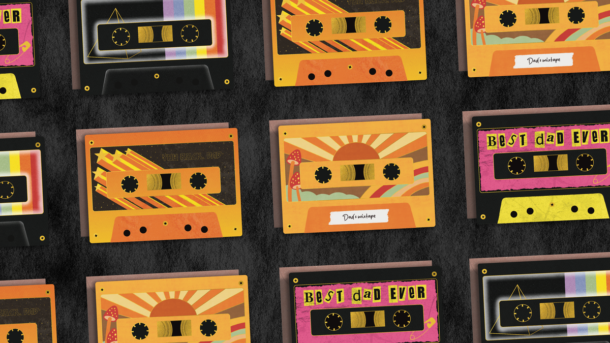 Lione & Sheikh - 70s Cassette Foiled A6 Greeting card