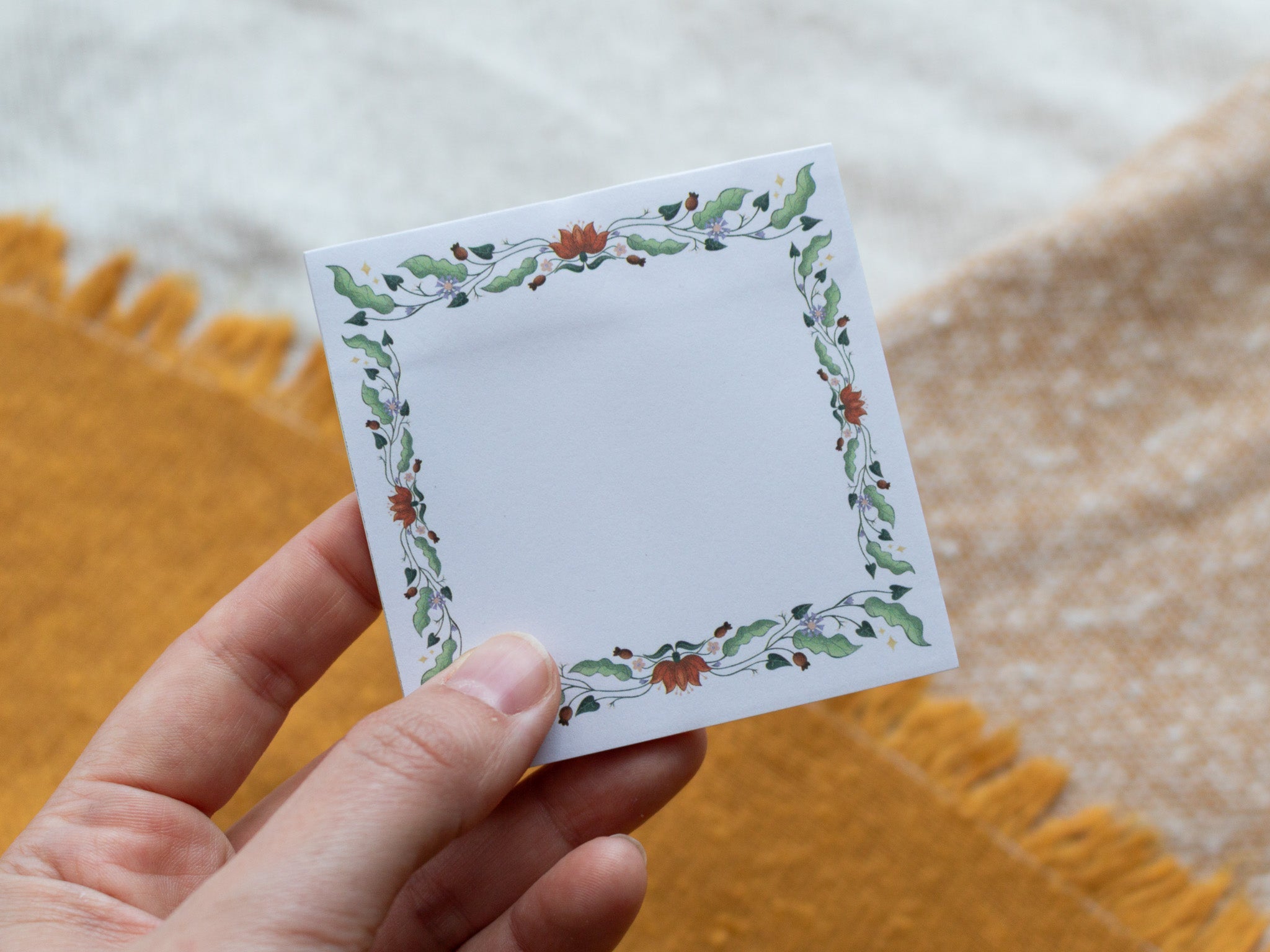 Floral Pattern Sticky Notes held in hand