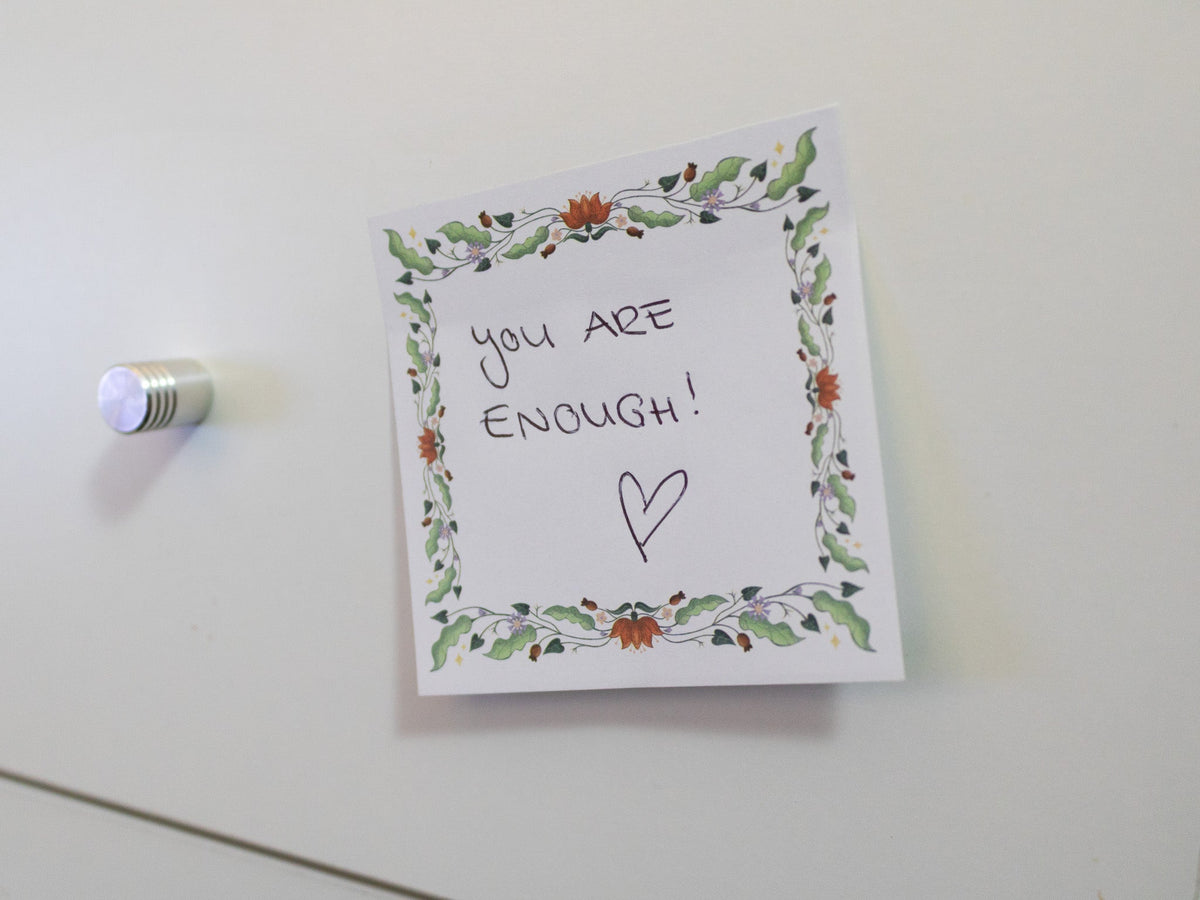 Floral Pattern Sticky Notes with note