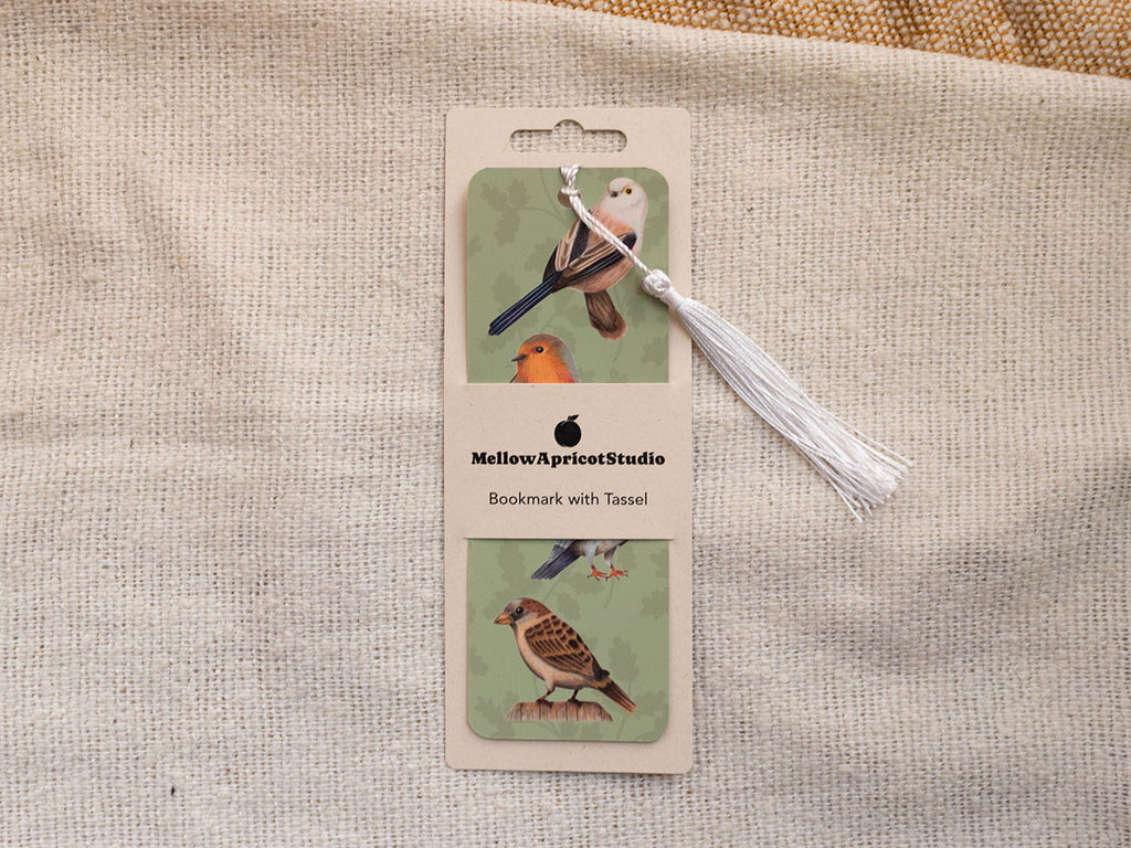 British Garden Birds Bookmark with Tassel