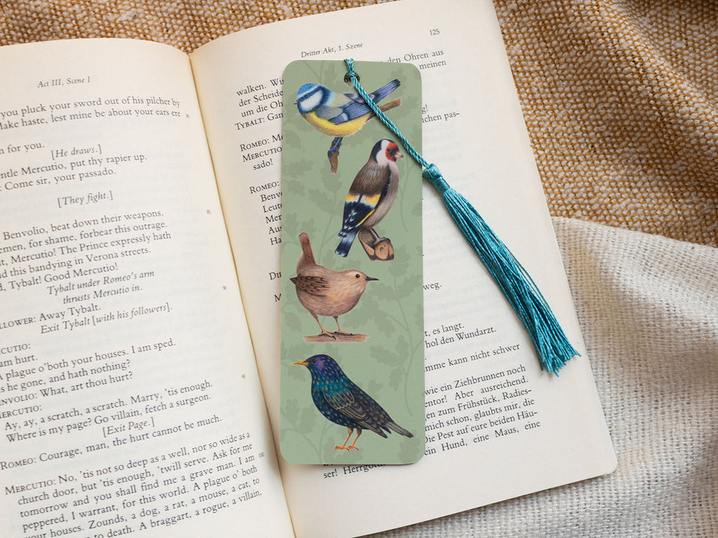 British Garden Birds Bookmark with Tassel