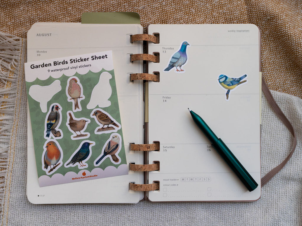 British Garden Birds - A6 Vinyl Sticker Sheet
