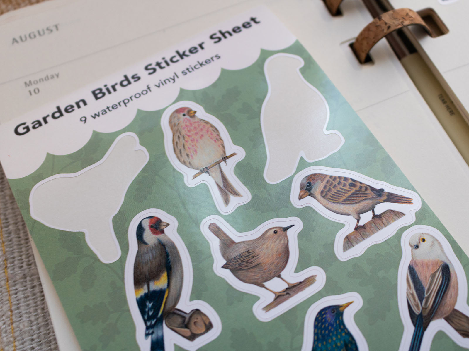 British Garden Birds - A6 Vinyl Sticker Sheet