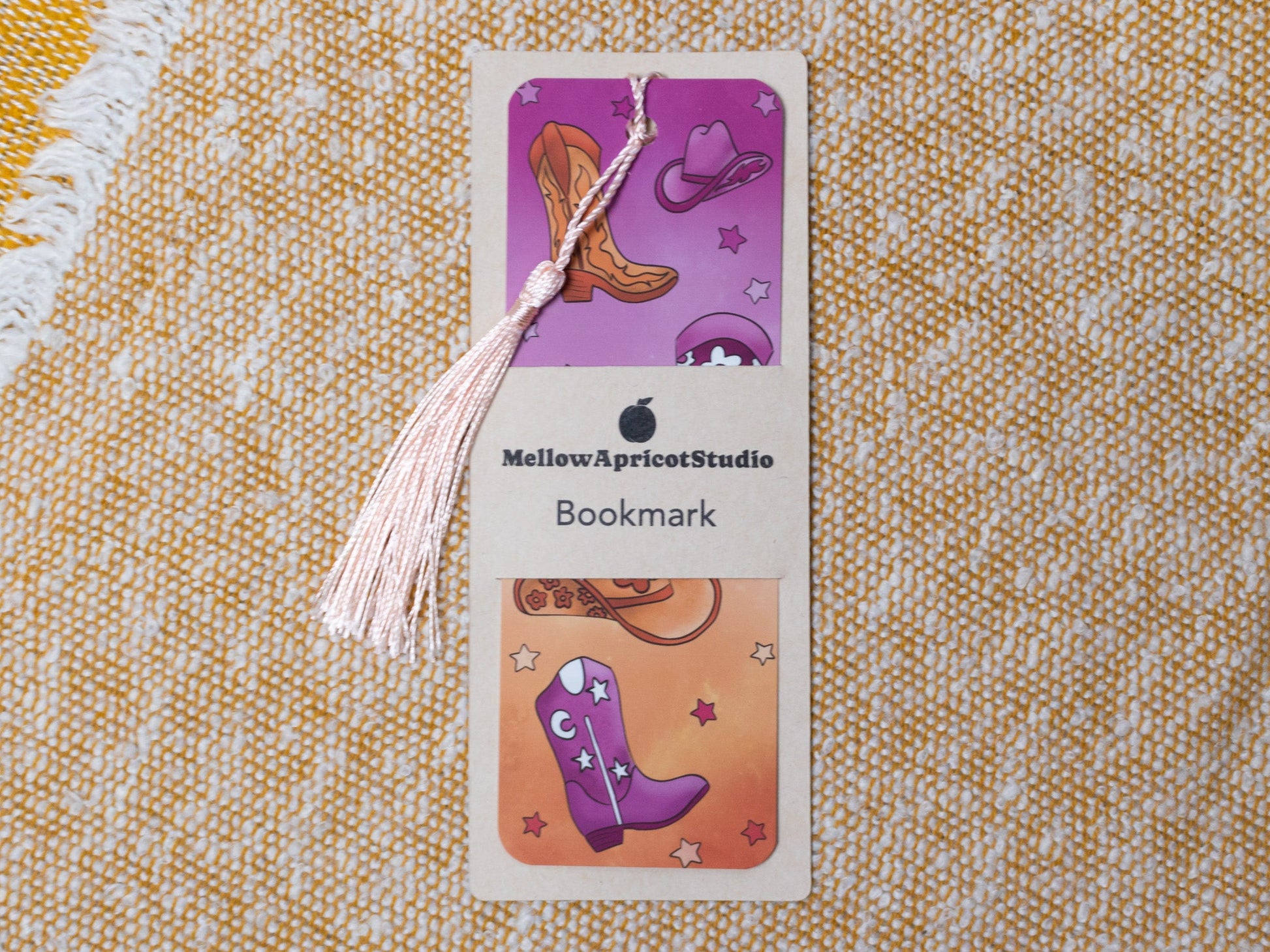 Cowgirl / Cowboy / Cowthey Bookmark with Tassel - in packaging
