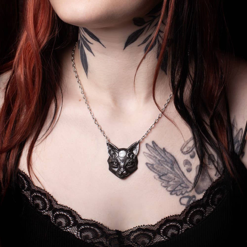 Alchemy England - Mystic Moon Cat Pendant