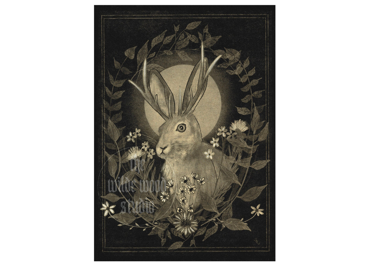 Art print of a jackolope cryptid creature