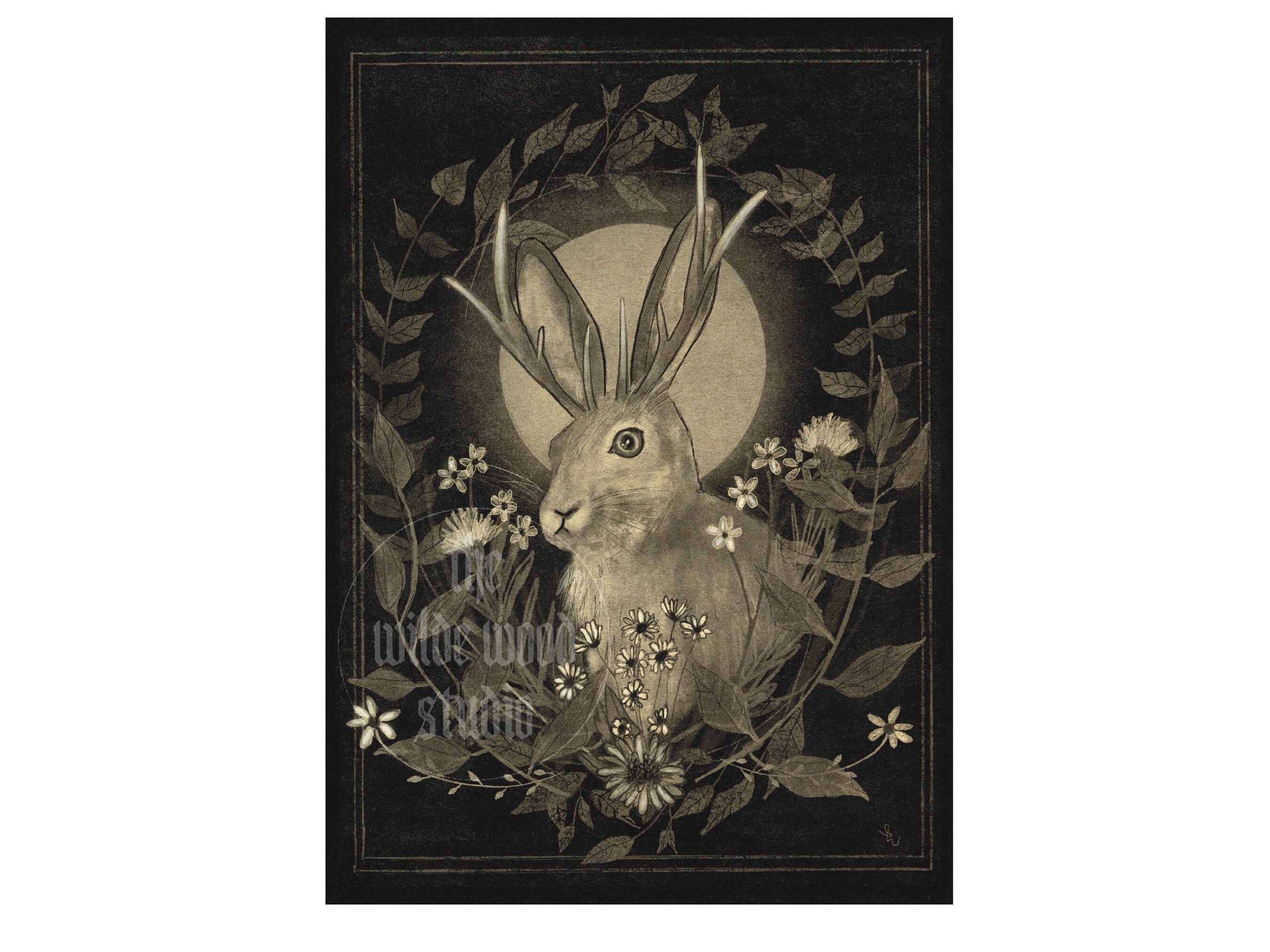 Art print of a jackolope cryptid creature