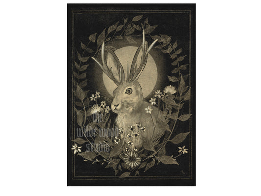 Art print of a jackolope cryptid creature