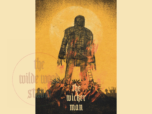 Art print of a wicker man from the movie