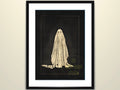 Art print of a ghost with a black background